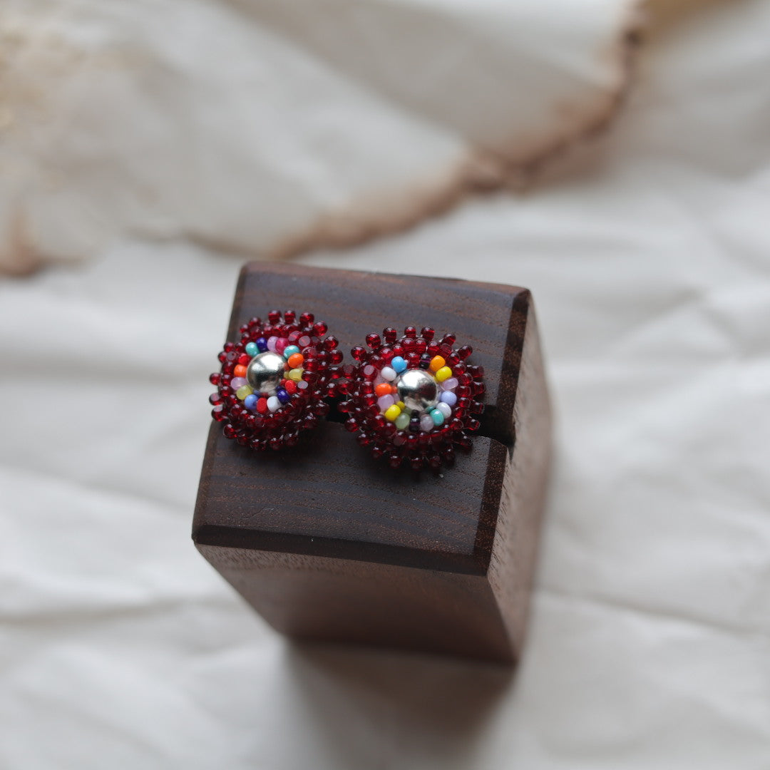 TLee Beads Tiny Brass Conch Beaded Studs