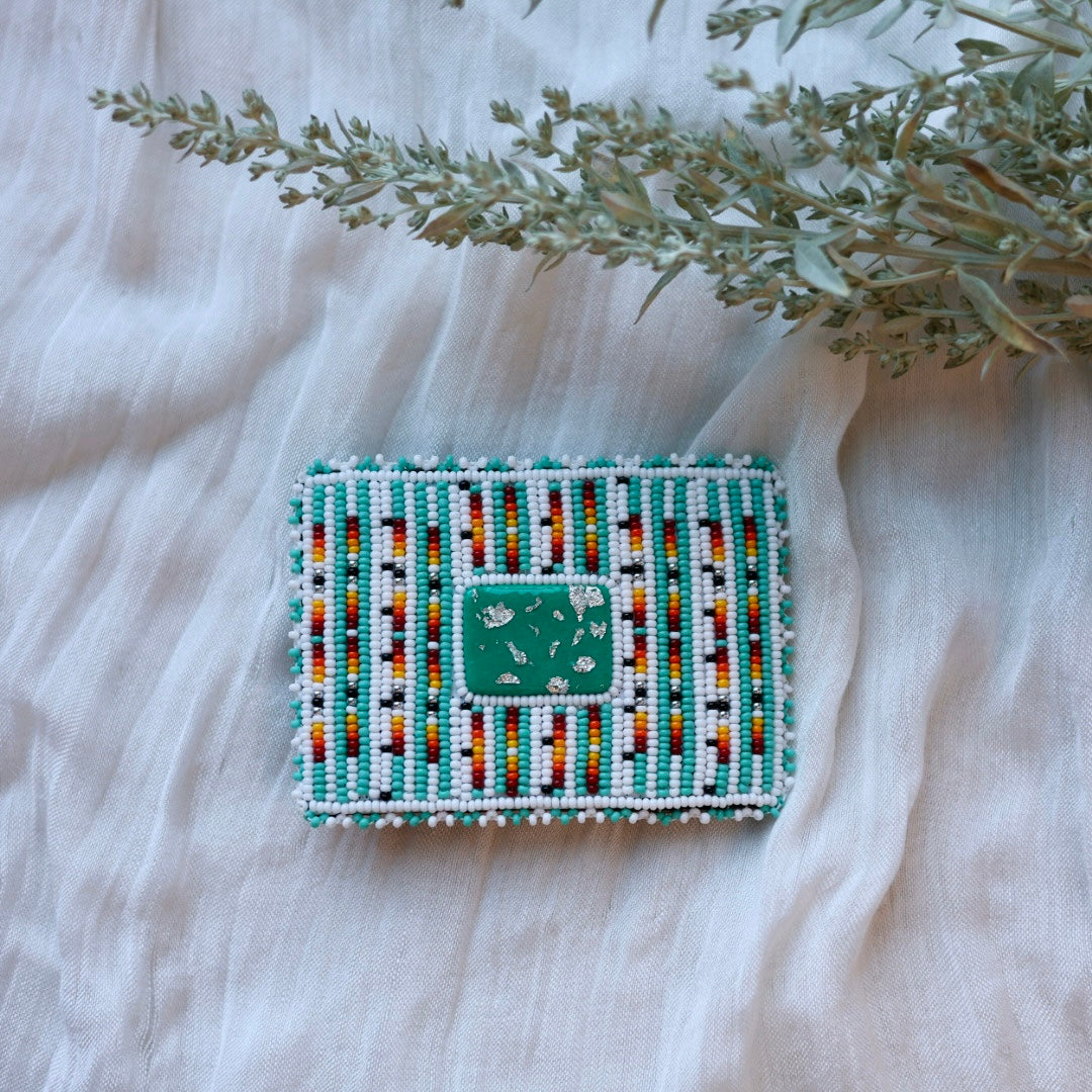 Prairie Beads Rectangular Beaded Belt Buckle