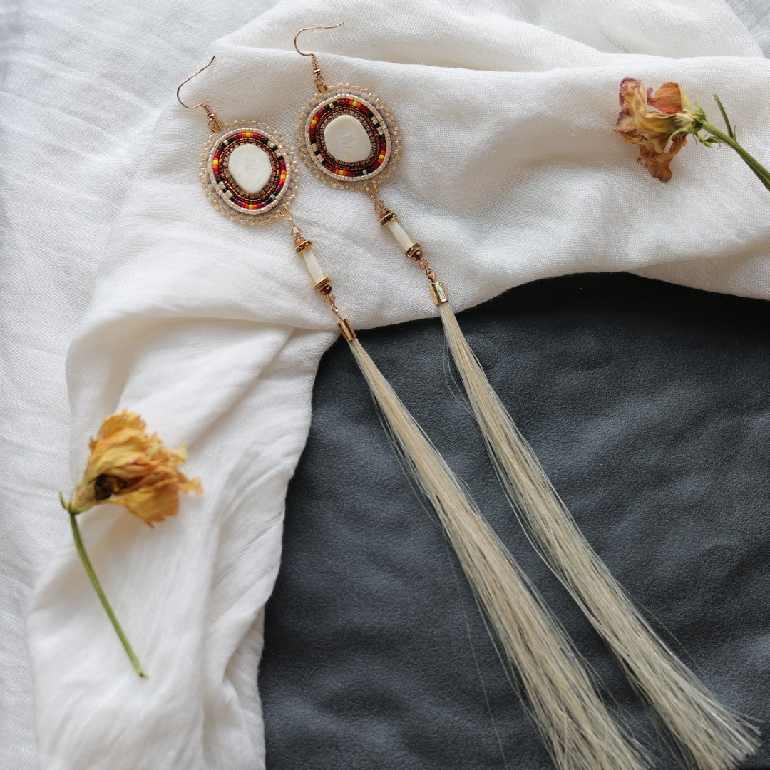 Beth Rose Designs Fire Antler & Horsehair Earrings