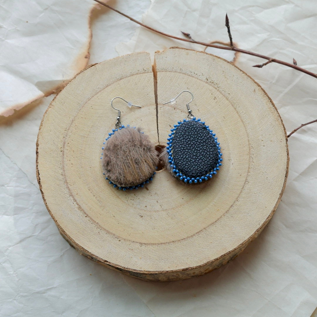 Windy North Designs Beaver Fur Drop Earrings