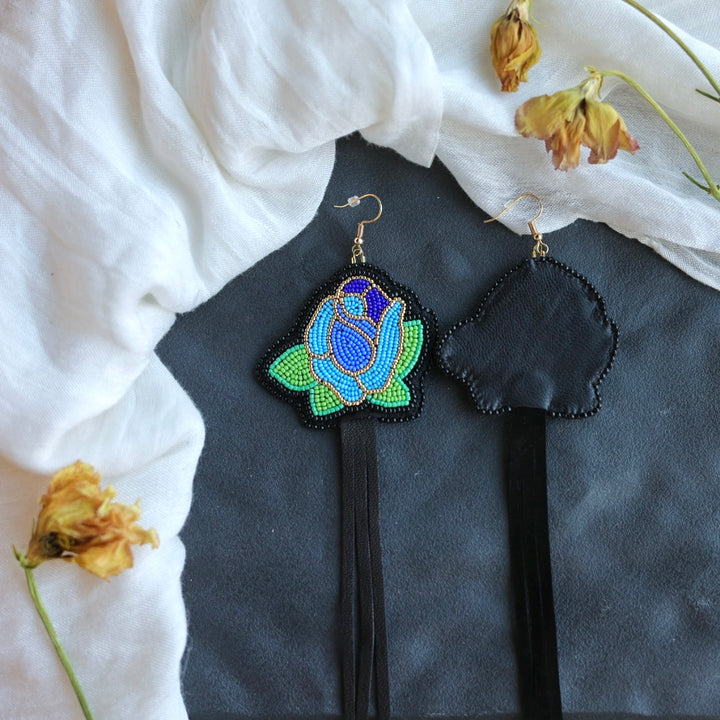 Beth Rose Designs Blue Rose Necklace & Earrings