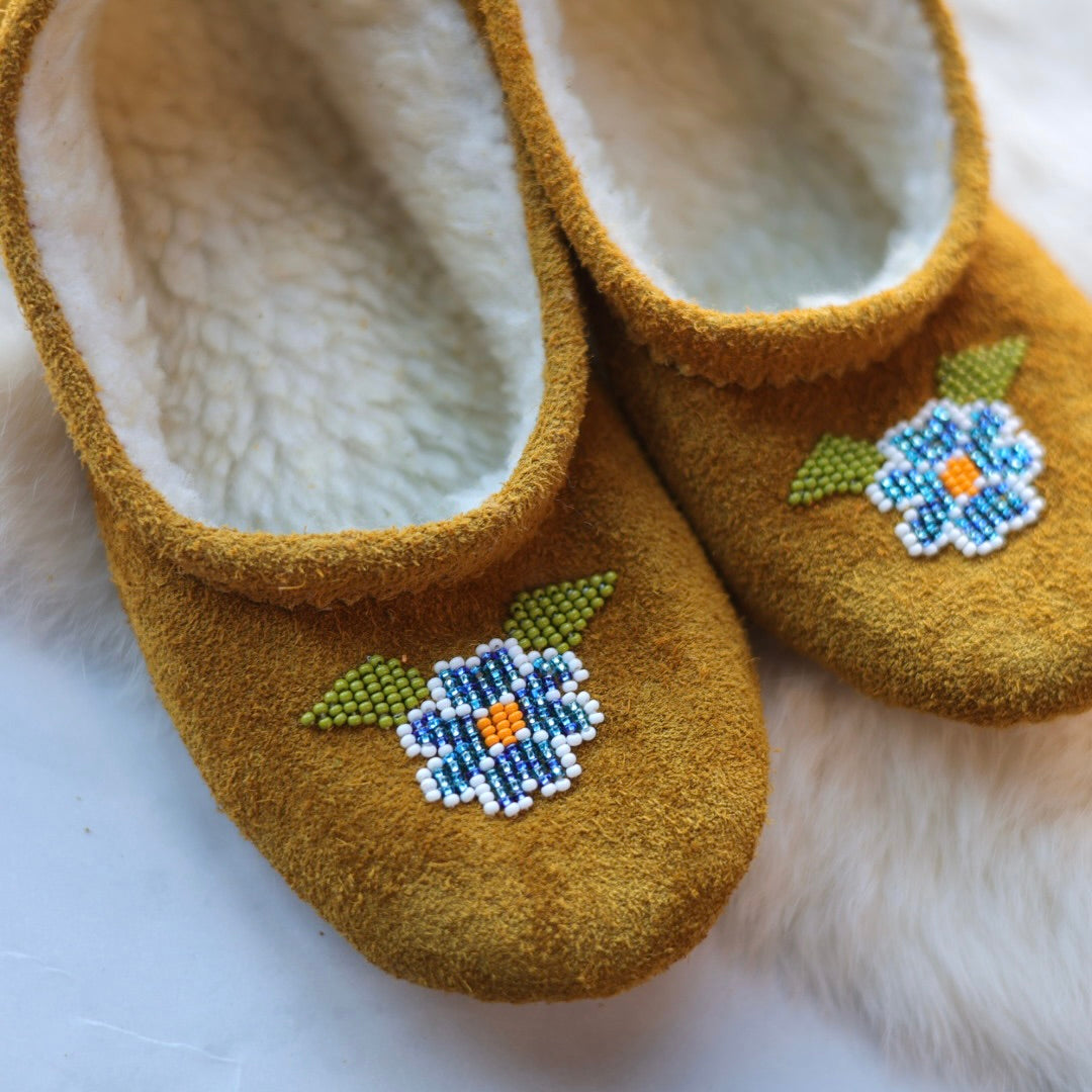 T. Sullivan Youth Blue Flower Ballerina Slipper