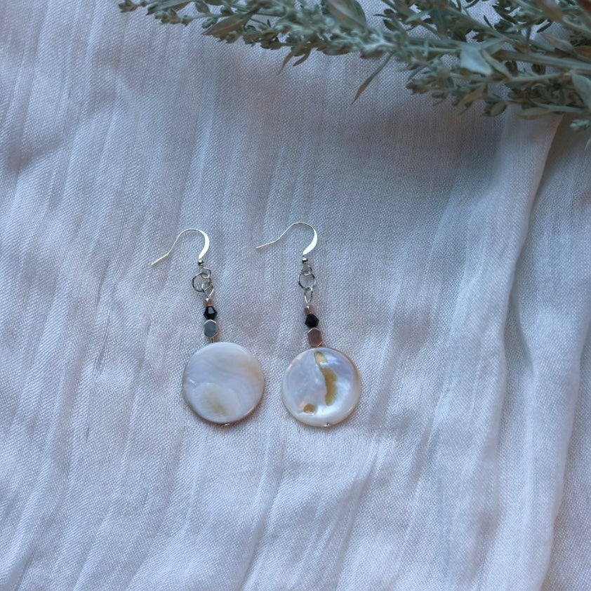 Prairie Beads Mother of Pearl Drop Earrings