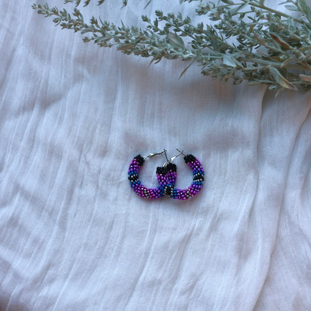 Prairie Beads Small Peyote Hoops