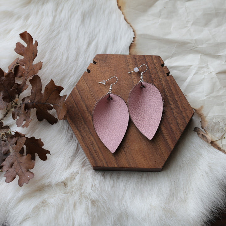 1885 Leather Co. Pink Leather Petal Earrings