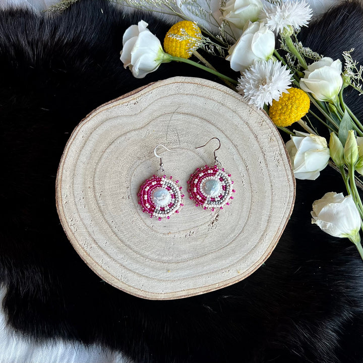 Ironstar Co. Petite Mother of Pearl Beaded Earrings