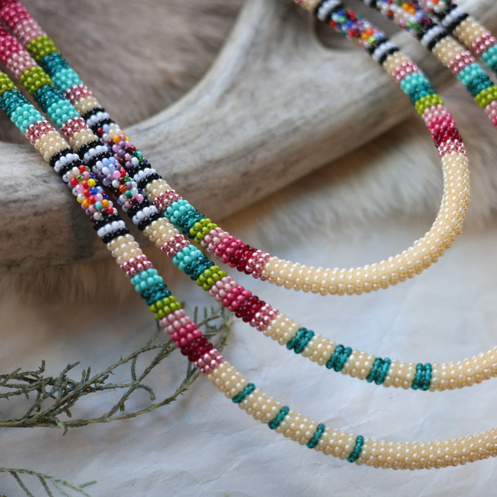 Keegan W. Triple Wrap Necklace & Bright Floral Earrings