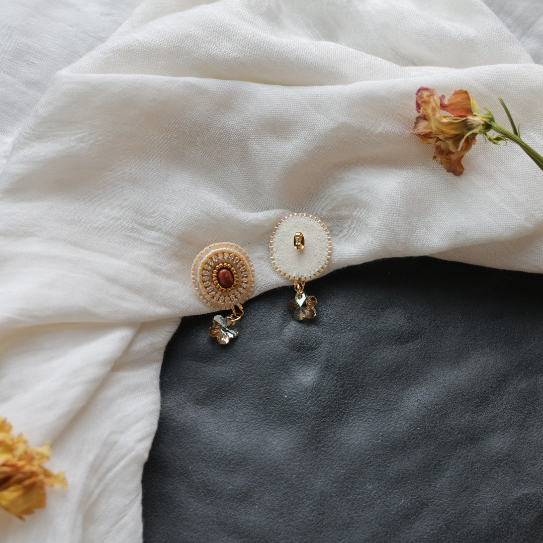 Beth Rose Designs Swarovski Drop Goldstone Beaded Earrings