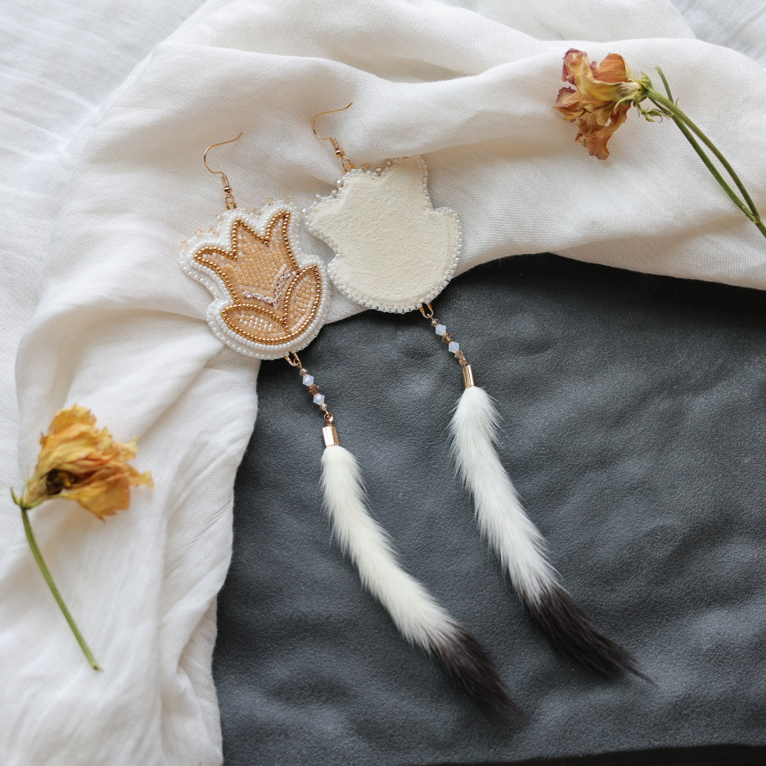 Beth Rose Designs Tulip & Ermine Tail Earrings