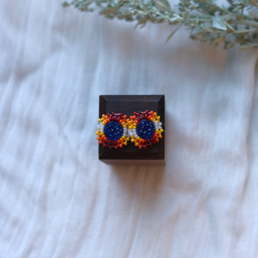 Prairie Beads Petite Fire Beaded Studs