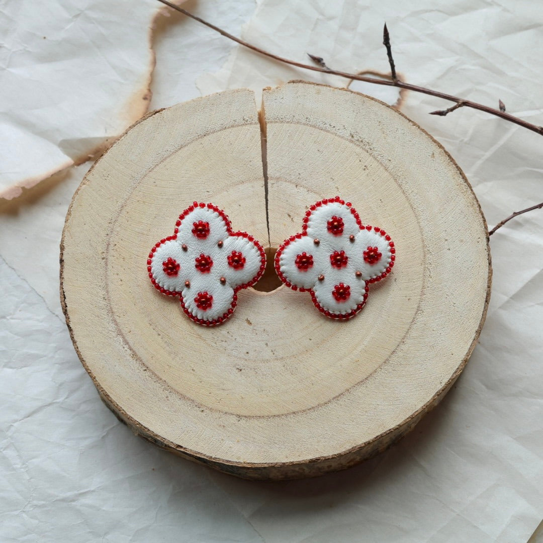 Windy North Designs Beaded Flower Earrings