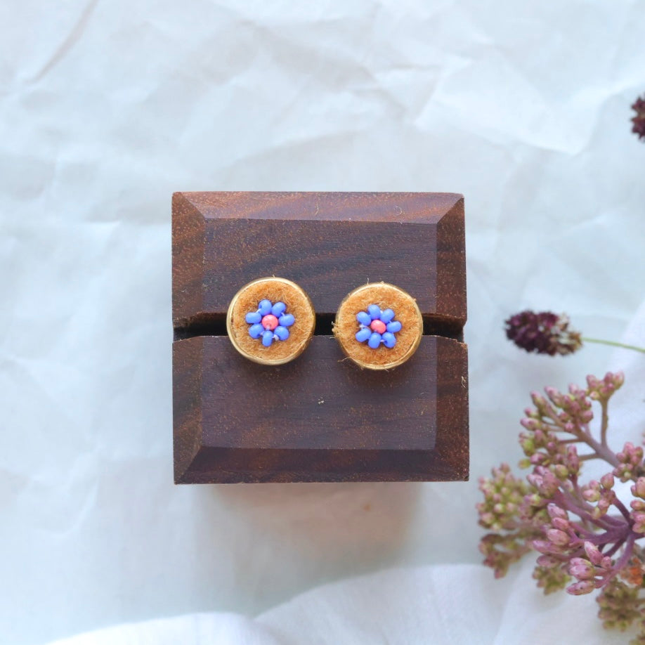 Deneyounen Designs Petite Floral Moose Hide Studs