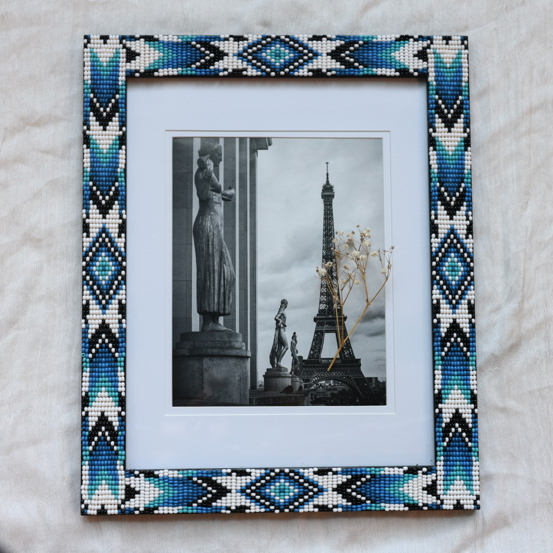 Beaded Frames By Elsie 11"x14" Ombre Blue Beaded Frame