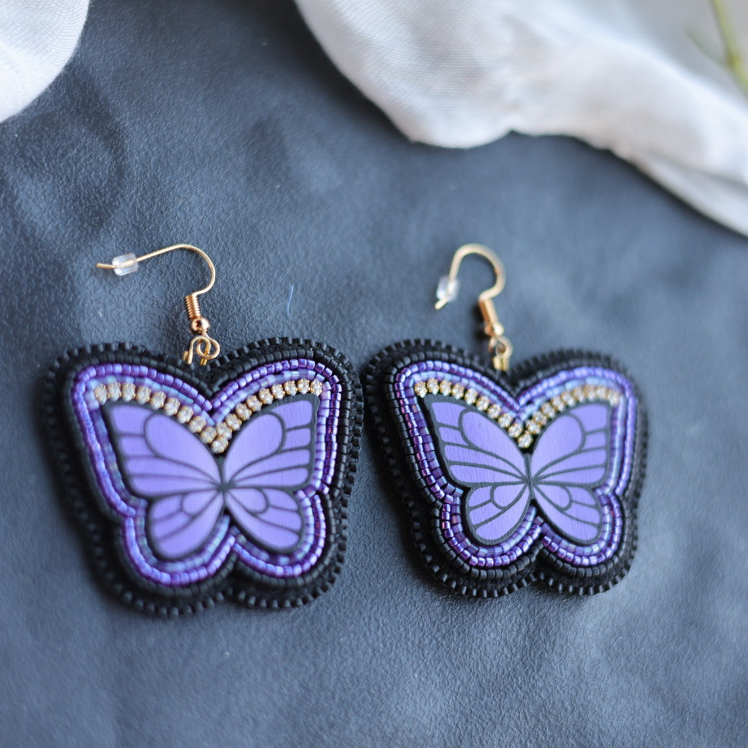 Beth Rose Designs Purple Butterfly Earrings