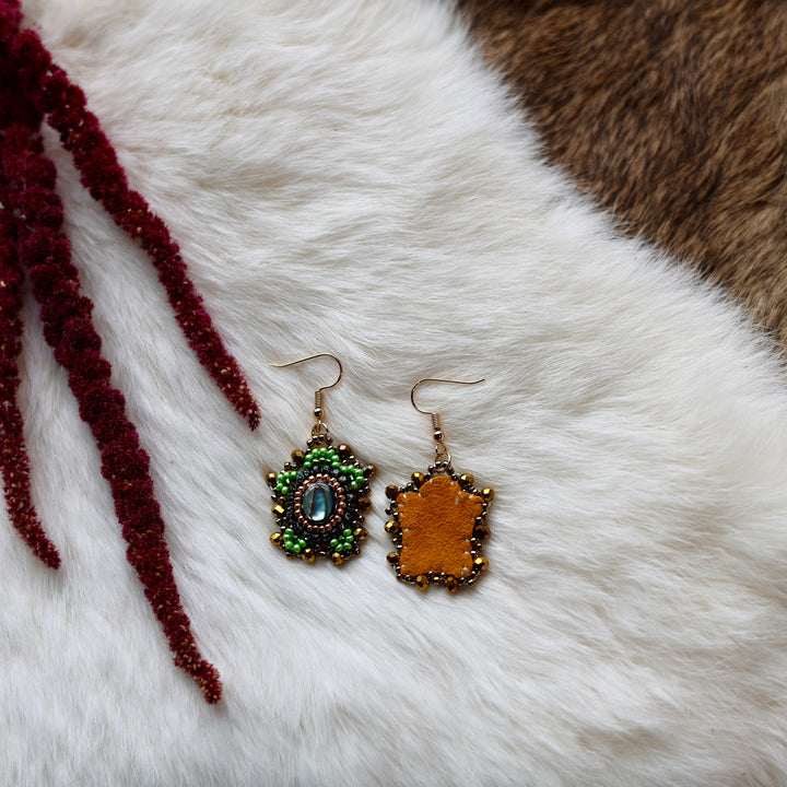 Mercedes G. Mini Turtle Beaded Earrings