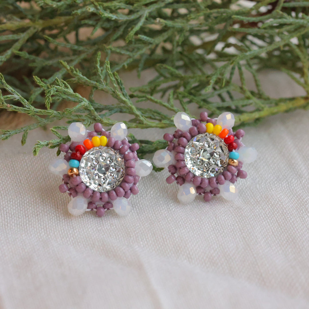 Pauline M Small Beaded Studs