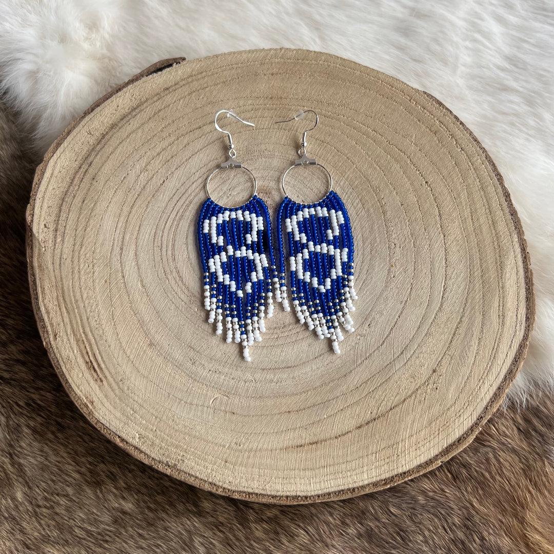 The Beaded Fringe Métis Flag Earrings