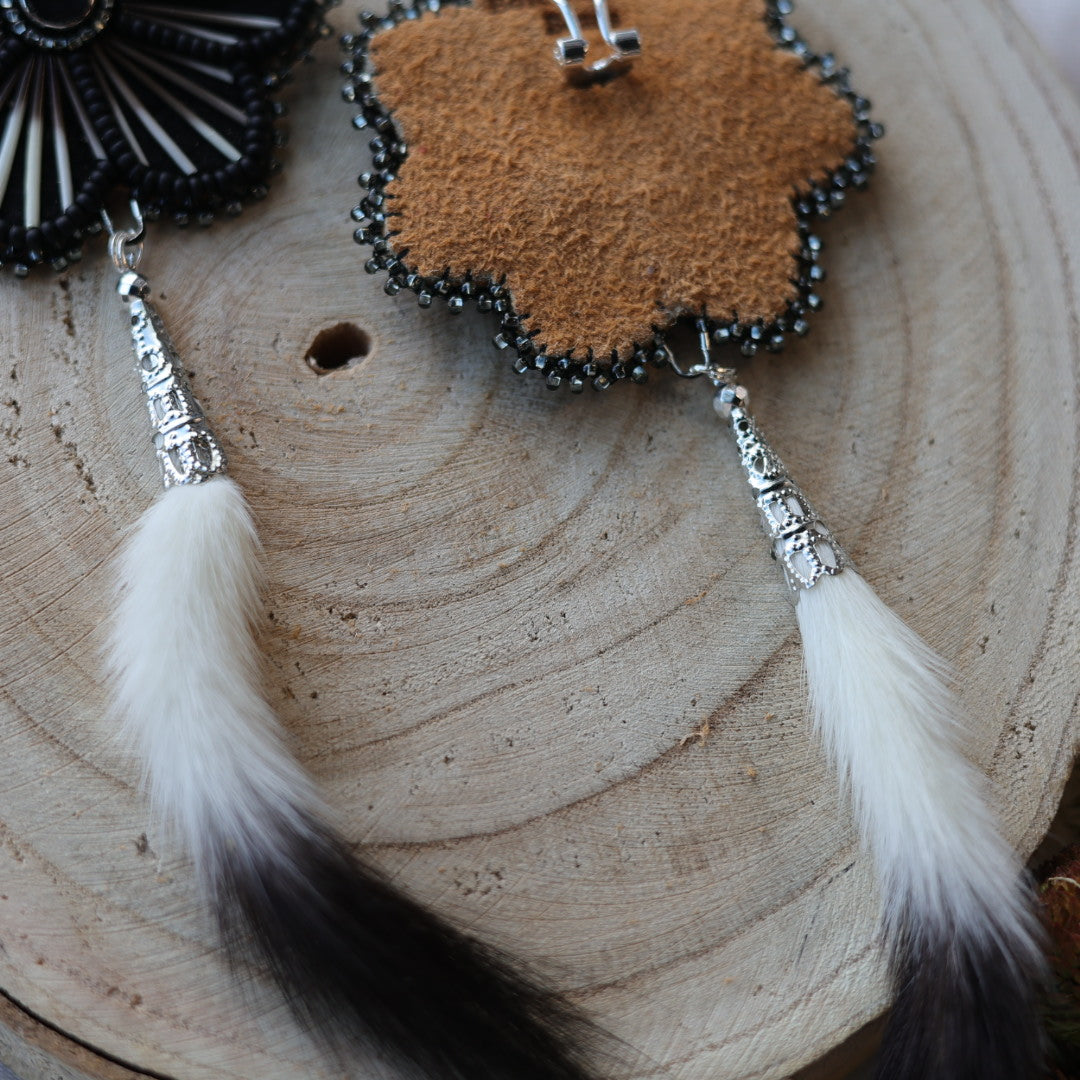 Boreal Forest Beads Floral Ermine Earrings