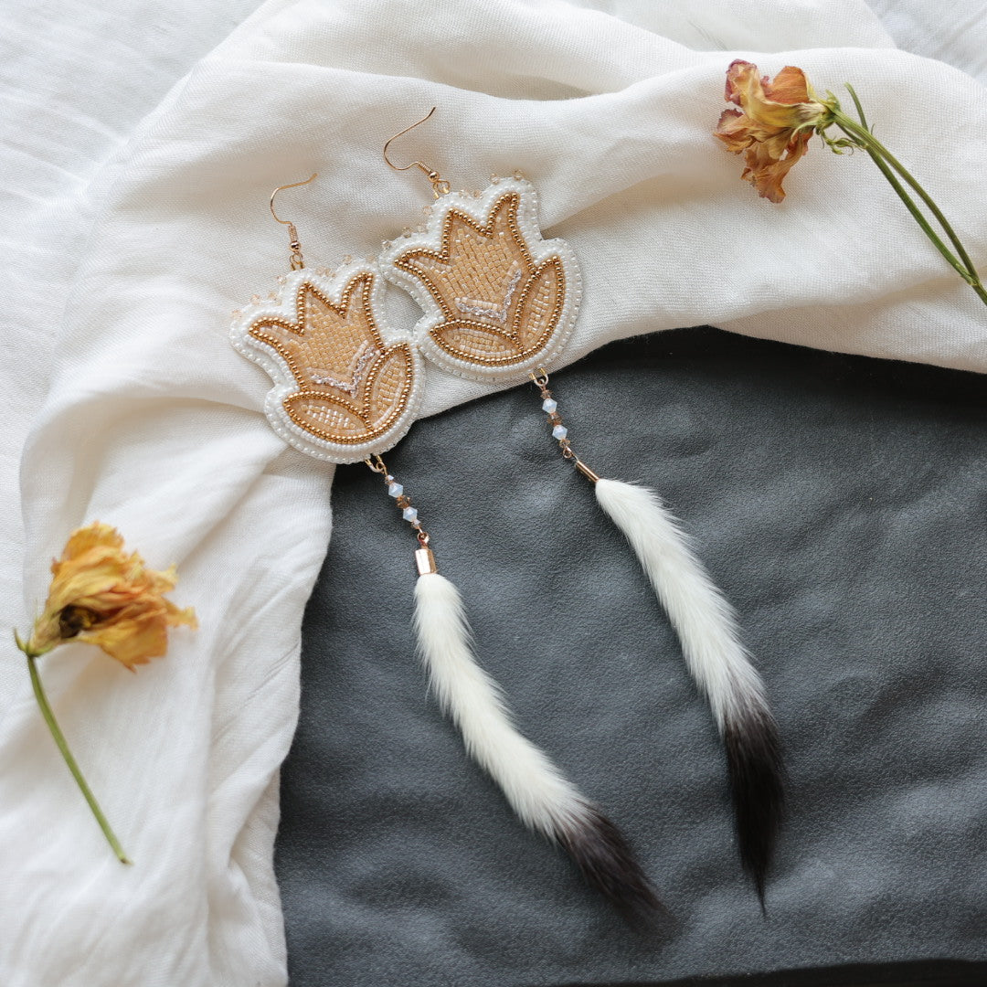 Beth Rose Designs Tulip & Ermine Tail Earrings