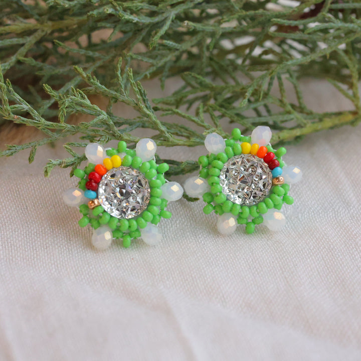 Pauline M Small Beaded Studs