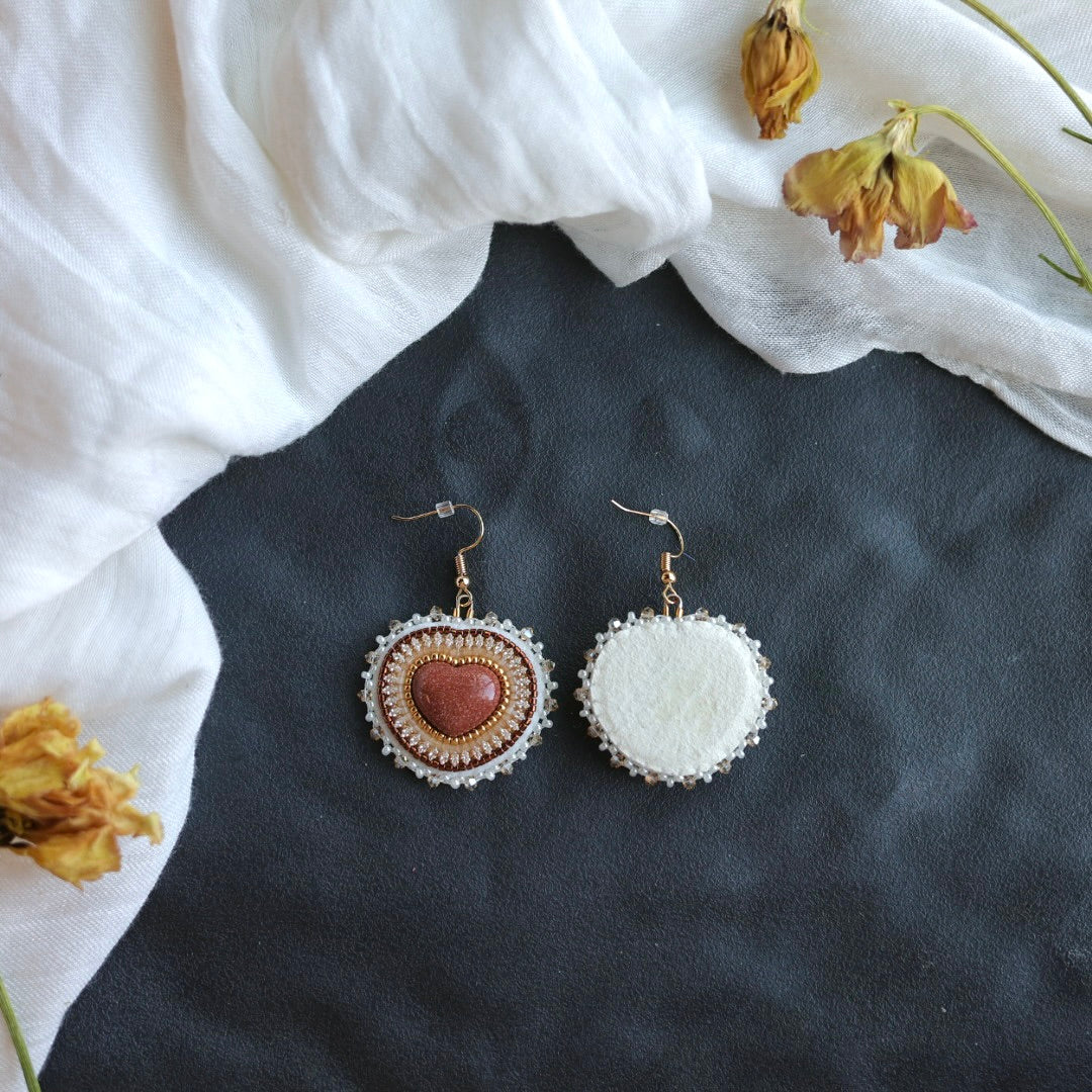 Beth Rose Designs Goldstone Heart Necklace & Earring Set