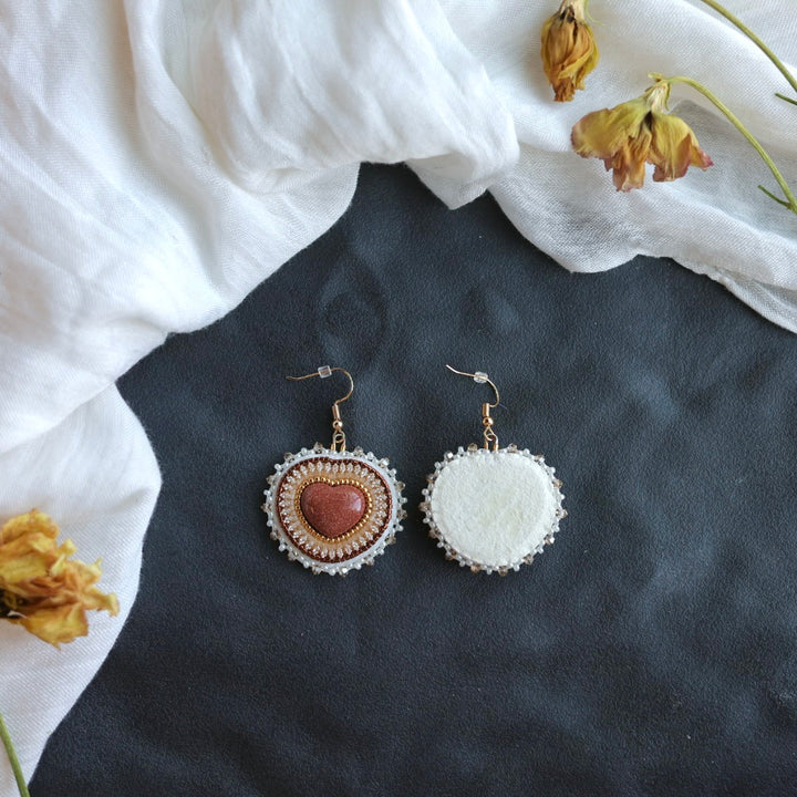 Beth Rose Designs Goldstone Heart Necklace & Earring Set