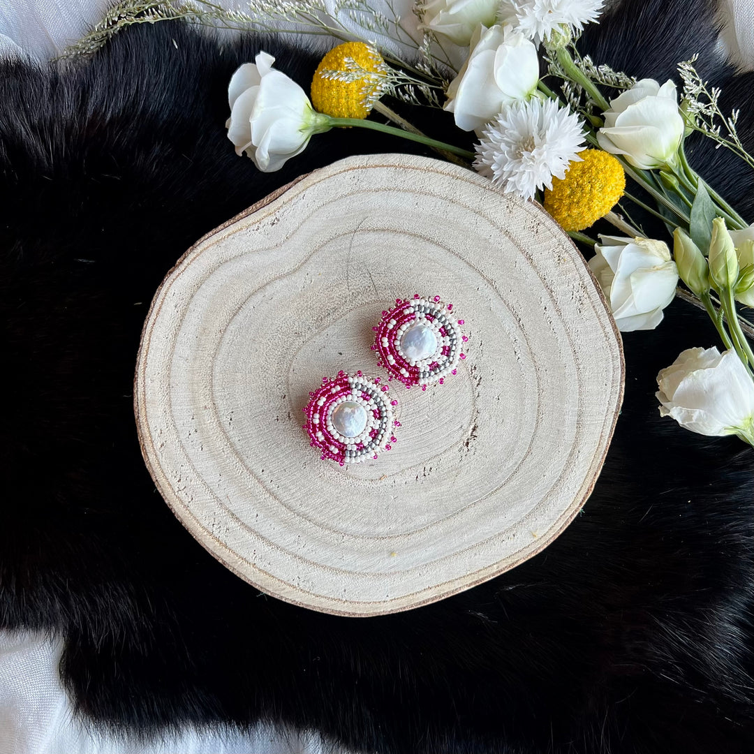 Ironstar Co. Petite Mother of Pearl Beaded Earrings