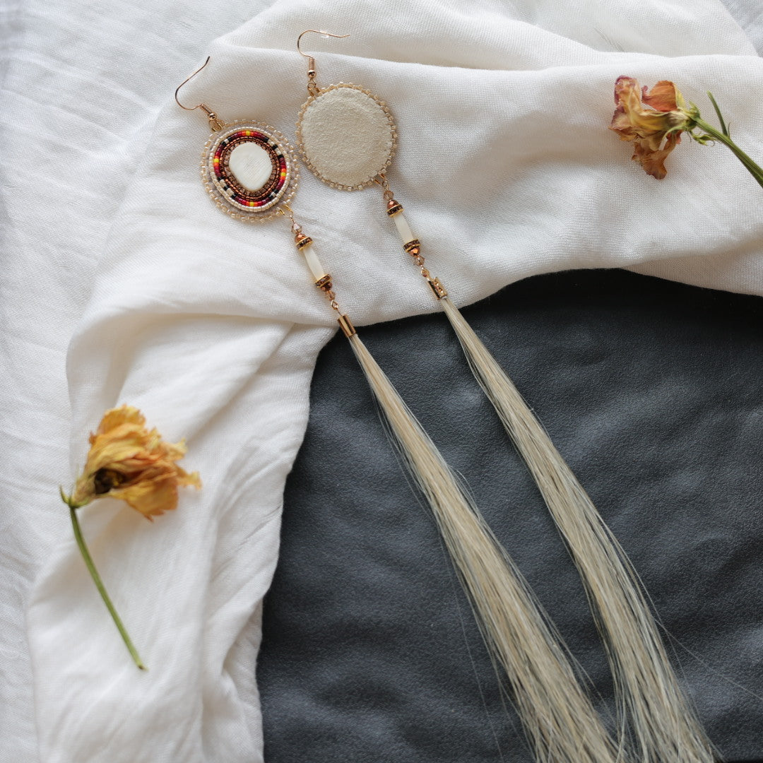 Beth Rose Designs Fire Antler & Horsehair Earrings