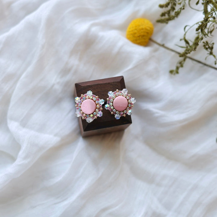 Prairie Beads Petite Pink Beaded Studs