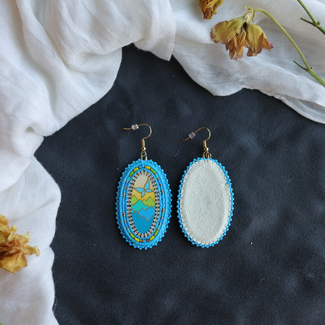 Beth Rose Designs Blue Butterfly Scene Earrings