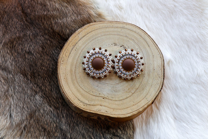 Nikki P. 24Kt Brown Clip on Earrings