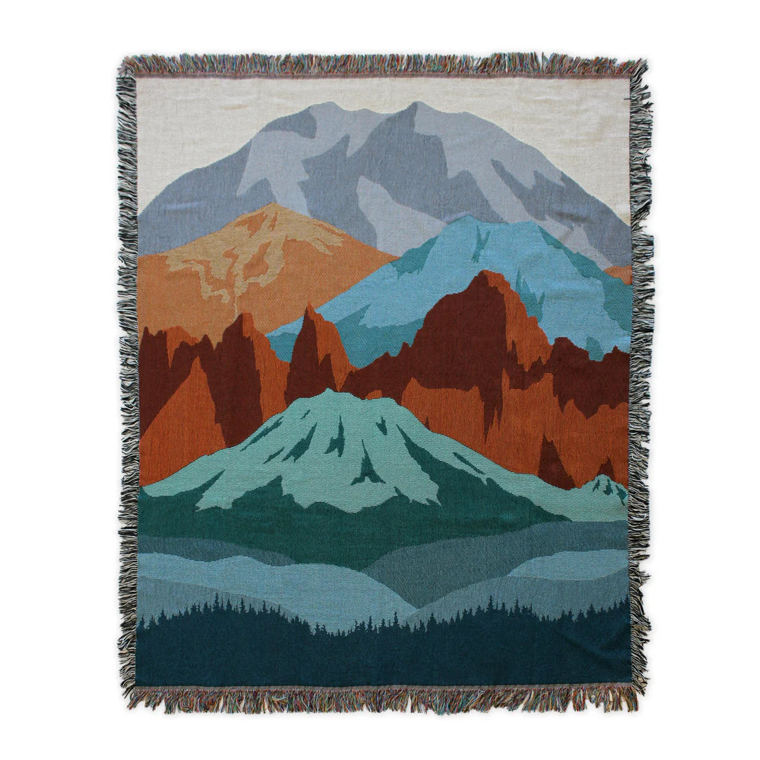 Eight Generation Calling Mountains Throw Blanket