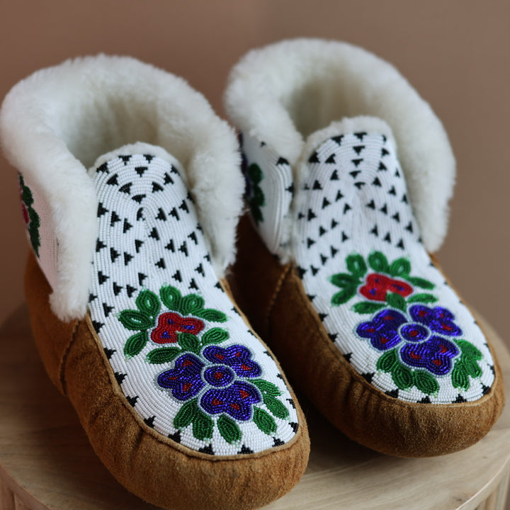 Emily J. Fully Beaded Men's High Ankle Moccasins