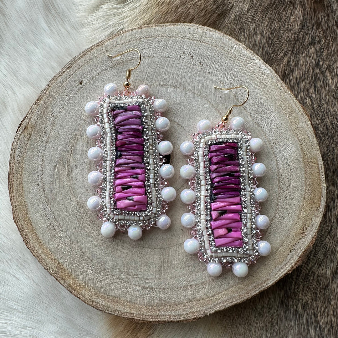 Mercedes G. Porcupine Quill Drop Earrings