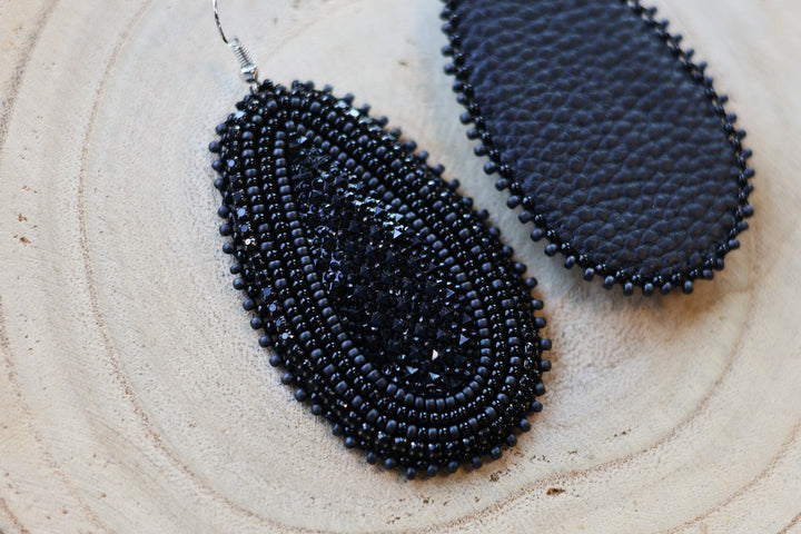 Nikki P. Black Tear Drop Earrings