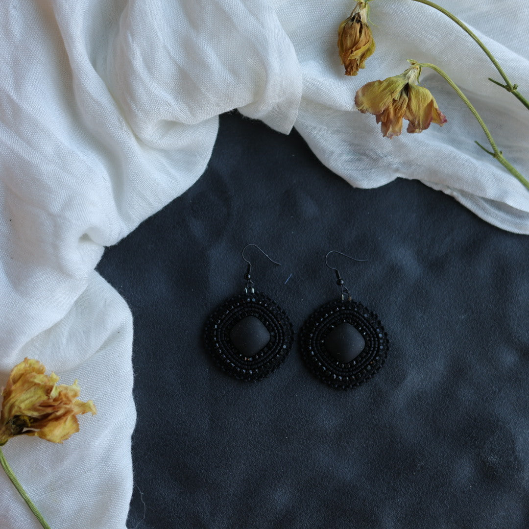 Beth Rose Designs Matte Black Drop Earrings