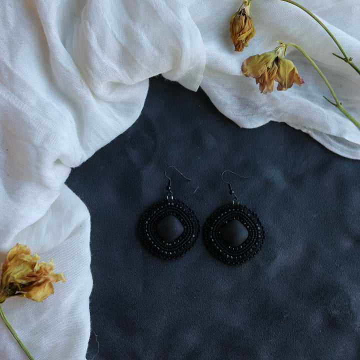 Beth Rose Designs Matte Black Drop Earrings