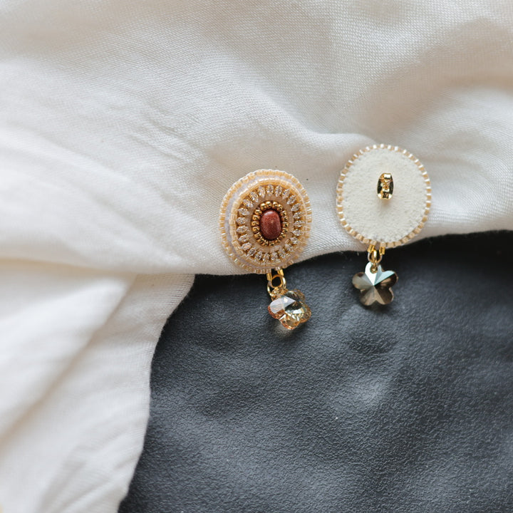 Beth Rose Designs Swarovski Drop Goldstone Beaded Earrings