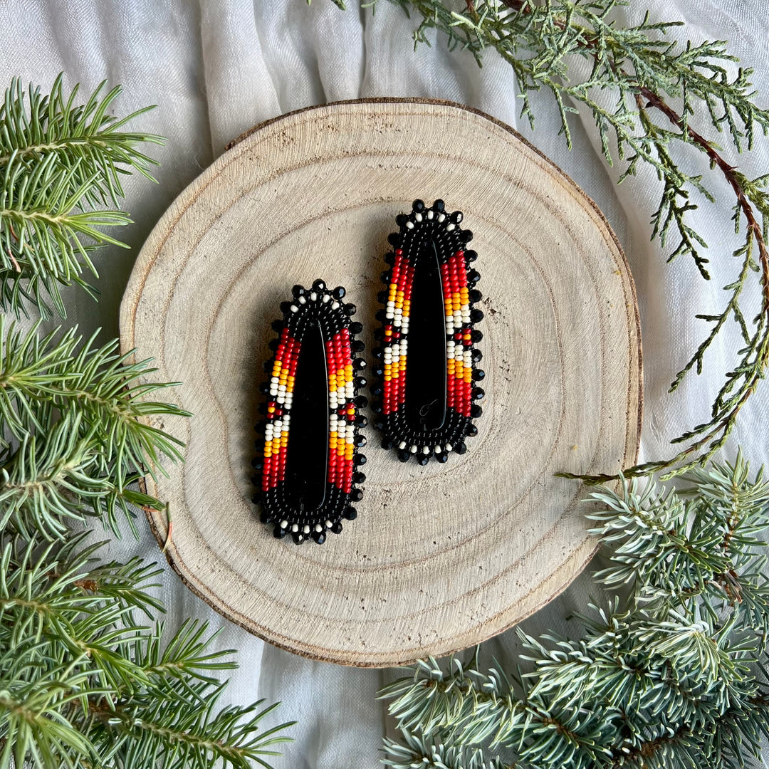 Boreal Forest Beads Fire Beaded Earrings