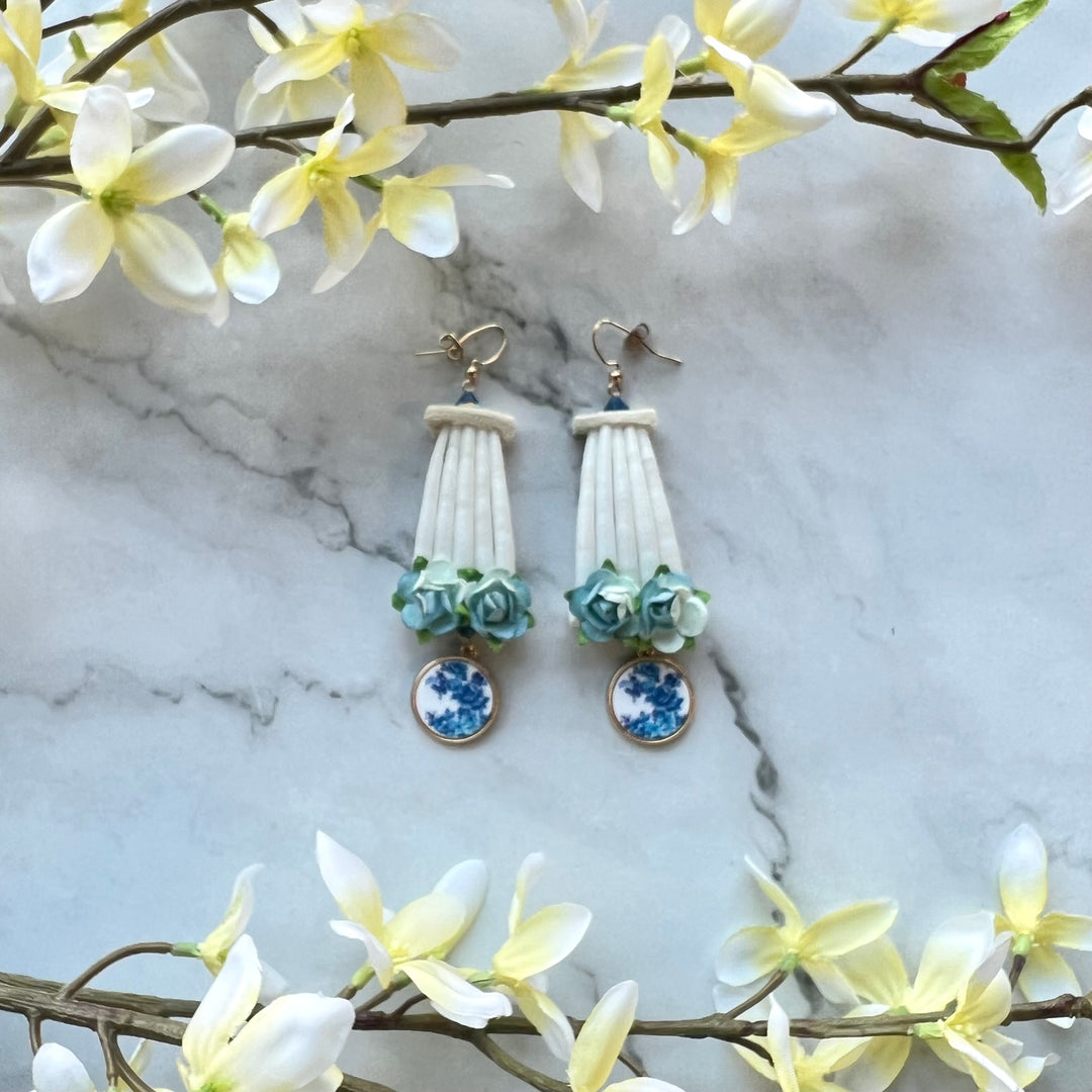Dentaliums By Dionne Blue Charm Dentalium Earrings