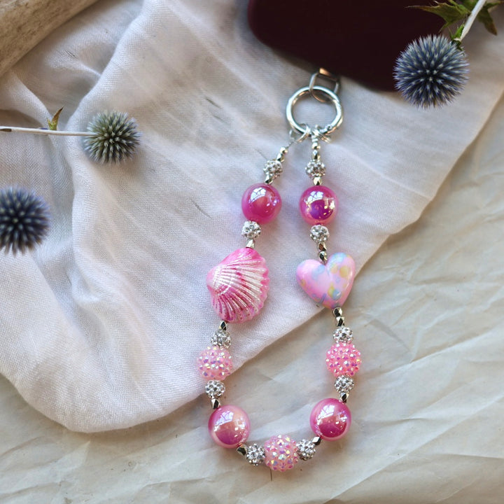 Beaded Blends Pink Beaded Phone Charms