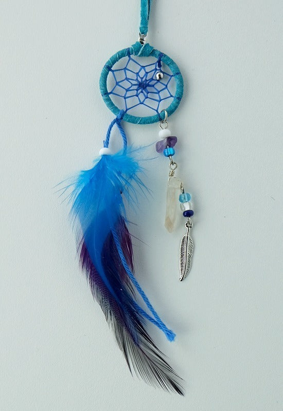 Monague 1" Turquoise Magical Dreamcatcher with Quartz Crystal