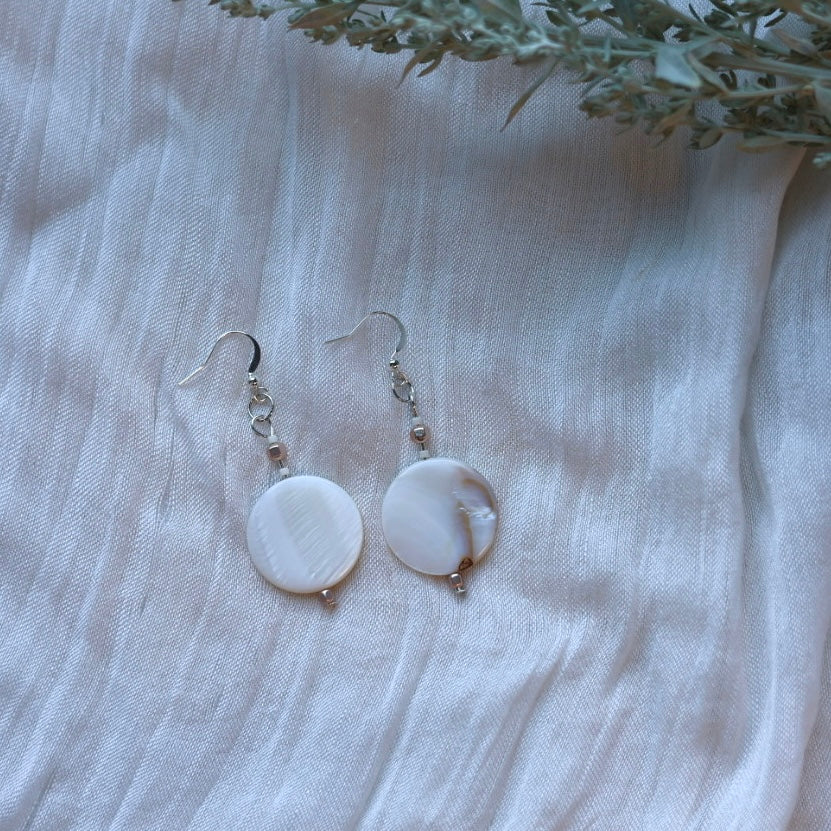 Prairie Beads Mother of Pearl Drop Earrings