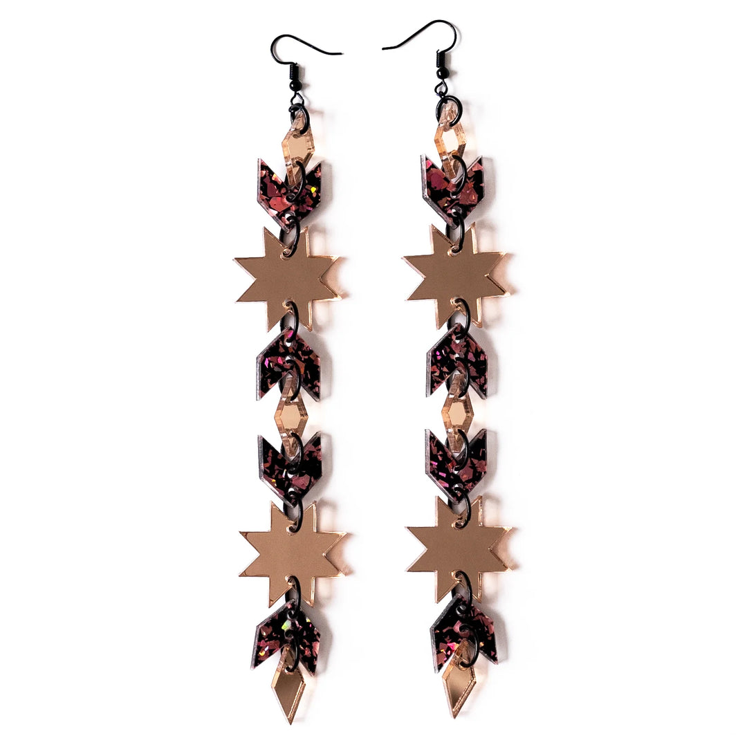SACRD THNDR Star Blanket Drip Earrings