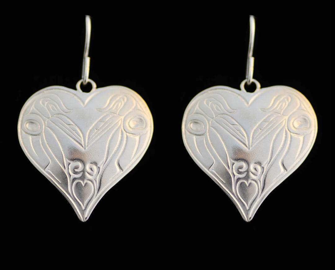 Medicine Bear Arts Small Raven Heart Earrings