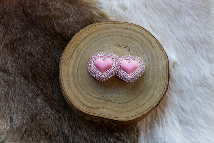 Nikki P. Pink Heart Clip-on Earrings