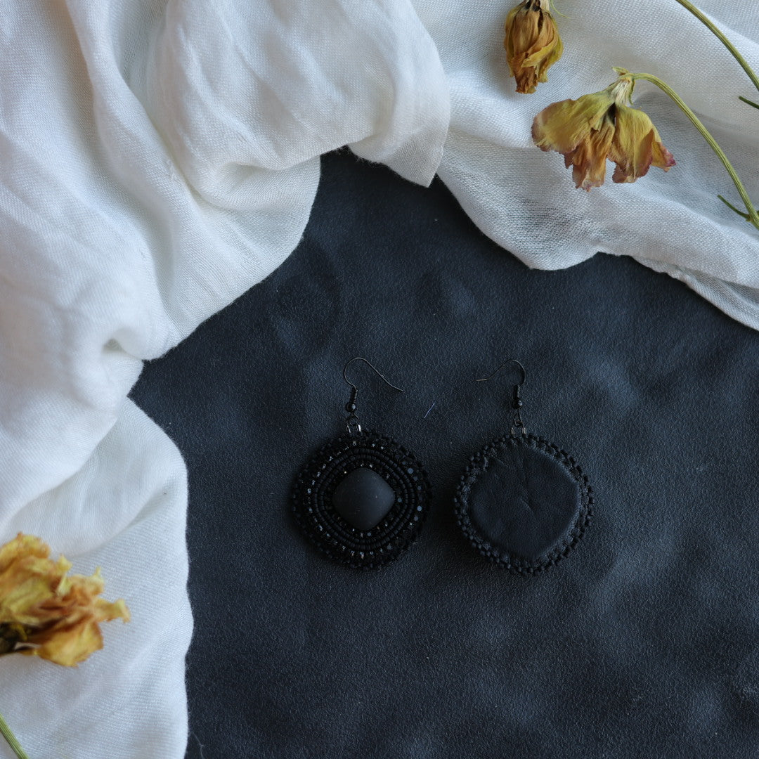 Beth Rose Designs Matte Black Drop Earrings