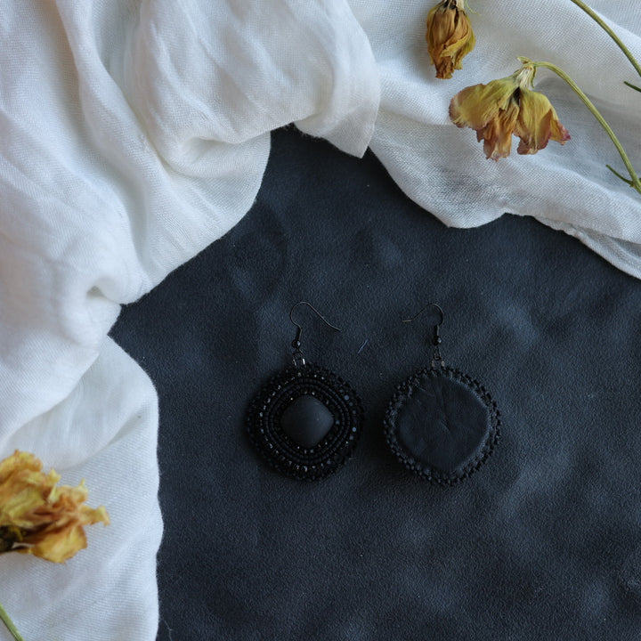 Beth Rose Designs Matte Black Drop Earrings