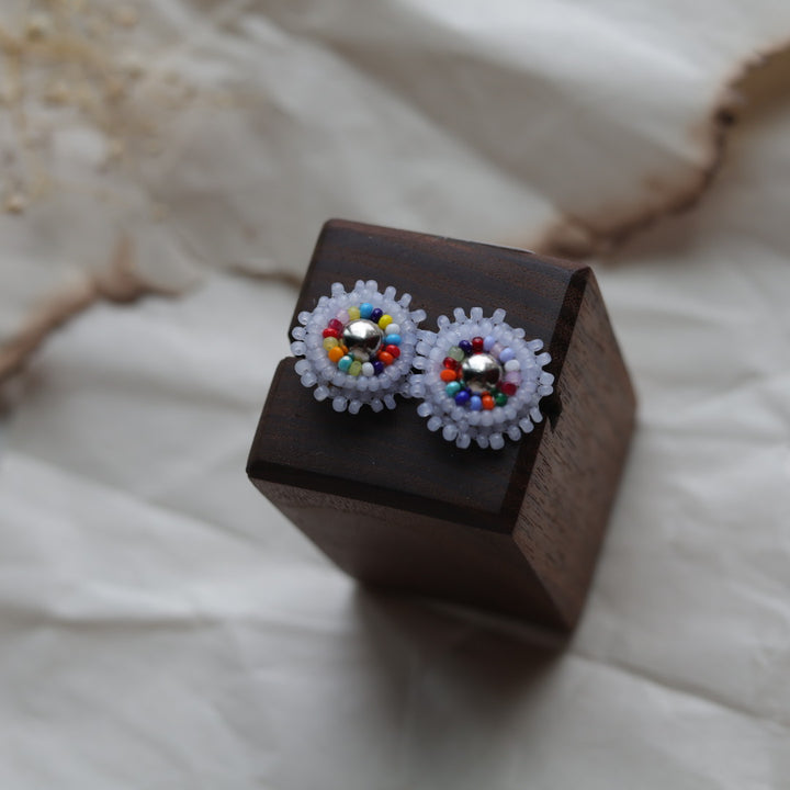 TLee Beads Tiny Brass Conch Beaded Studs