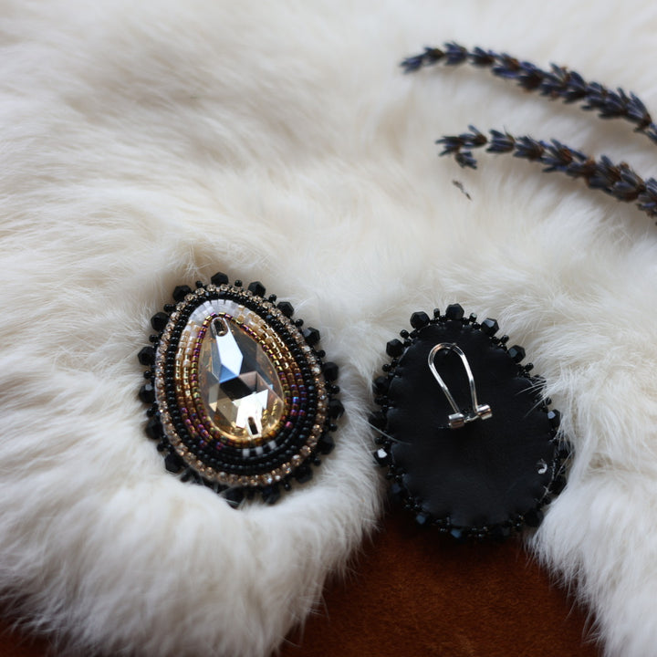 Faye's Beadiful Creations Teardrop Gem Beaded Earrings